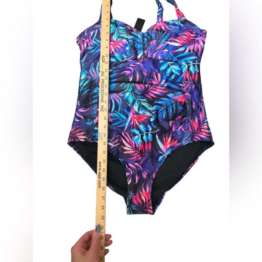 Tempt Me XXL Tropical One-Piece Swimsuit Tummy Control Spring Break Beach B61 - Picture 5 of 8